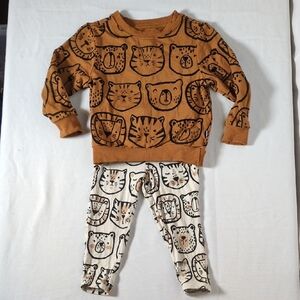 Little Sleepies Brown and Cream Animal Print Pajama Set